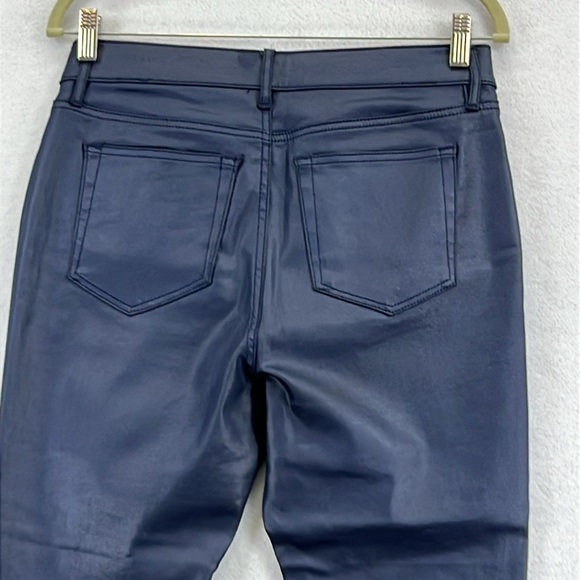 Loft Waxed Denim Jeans Size 8P Navy Blue Skinny High-Rise New w/o Tags - Picture 6 of 11
